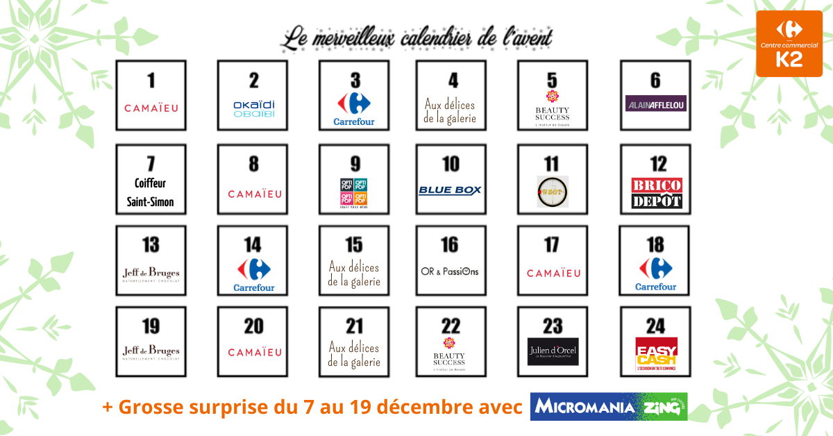 Calendrier de l'Avent digital - Centre Commercial Carrefour K2